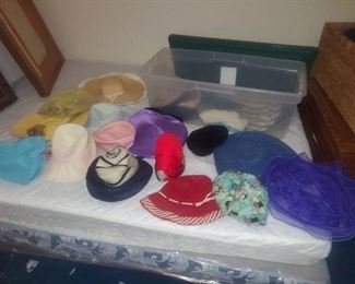 tub with women's hats