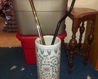 umbrella stand with canes