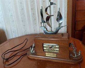 clock with ship - cord is brittle