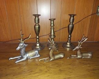 deer and candle holders decor