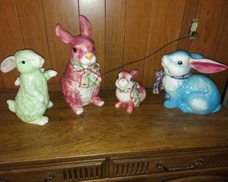 bunny decor - blue one has been mended