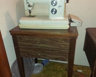 sewing machine with case and sewing cabinet