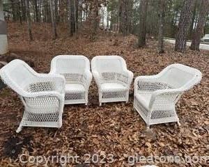 White Resin Outdoor Arm Chairs