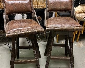 Barstool pair, matches eagle bar, priced separately from bar.