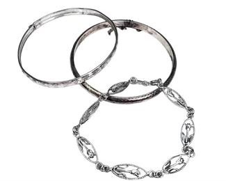 3 Nice Sterling Silver Bracelets