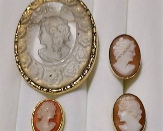 Collection of Cameo Costume Jewelry