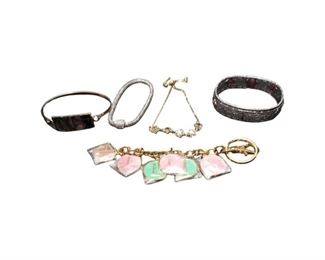 Silver and Gold Tone Bracelet Collection with New lily Pulitzer Key Chain