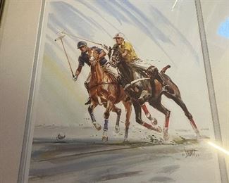 Sam Savitt framed polo horse print 