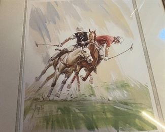 Sam Savitt framed polo horses
