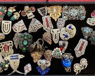 Asst. Vintage Fur Clips missing stones