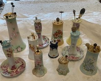 Antique Porcelain Hat Pin Holders