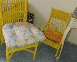 Neat yellow retro chairs, design of one with cushion on is great, I'll remove cushion...