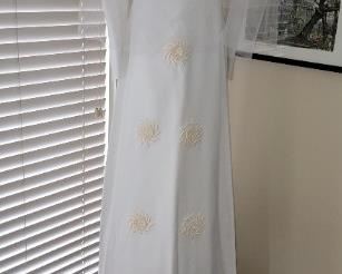 Vintage wedding dress-back view with train