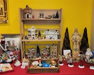 Christmas decor including Dept. 56  Snow Village Starbucks Coffee 