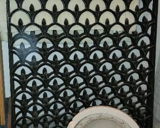 Vintage HEAVY iron gates (two available) and concrete garden decor