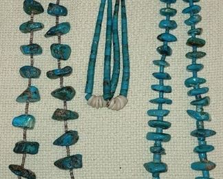 Natural turquoise nugget necklace