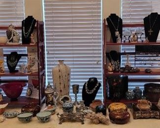 Art glass, collectibles, jewelry and more!