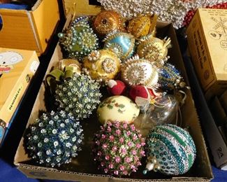 Vintage push pin Christmas ornaments