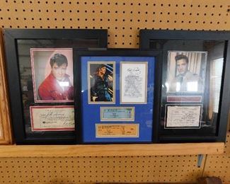 Framed Elvis collectibles