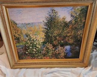 Corner of the Garden at Montgeron Claude Monet limited edition numbered 612/980 oil painting 34 x 37 with certificate of authenticity