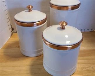 Three Southern Living ceramic cannisters