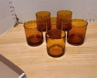 Amber drinking glasses set of 6