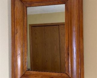 Antique Mirror With Wood Frame