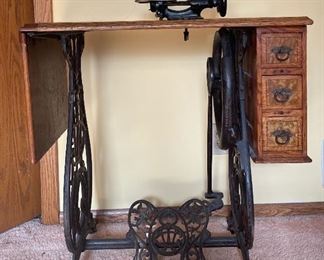 Antique Willcox And Gibbs Sewing Machine Table
