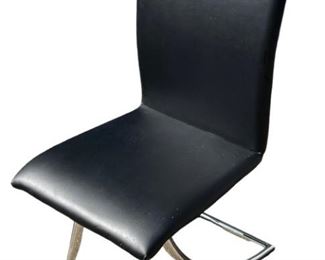 Black Faux Leather Accent Chair