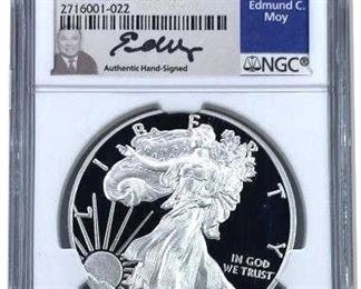 2016-W Proof Silver Eagle NGC PF70 U.C. SIGNED