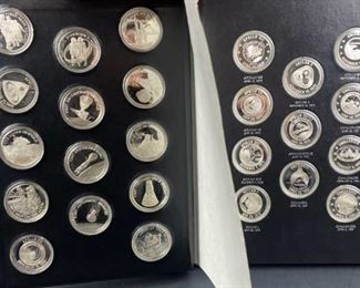 (25) Official American Space Flight Silver Medals