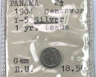 1904 Panama Silver 2-1/2 Centavos Gem BU