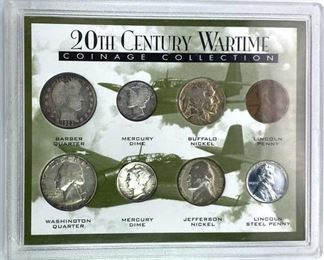 20th Century Wartime Coinage w Silver & Toned