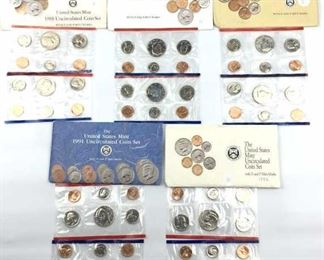 1988,1989, 1990, 1991, 1992 Mint Sets