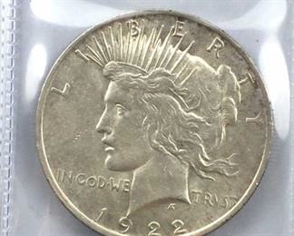 1922 AU-UNC Silver Peace Dollar