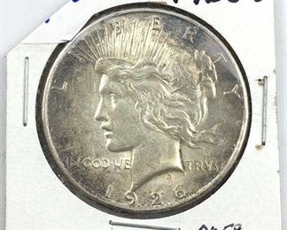 1926-S AU+ Toned Silver Peace Dollar