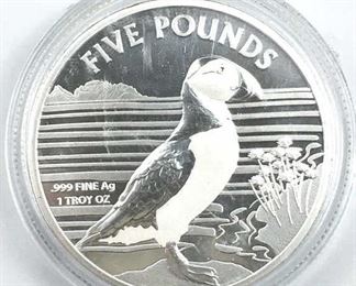 1oz 2019 Alberney 5 Pound 999 Silver Coin