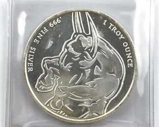 1oz 999 Silver Bull Bear Round