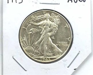 1943 Silver Walking Liberty AU-BU