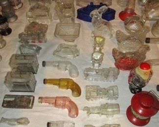 ANTIQUE GLASS CANDY CONTAINERS
