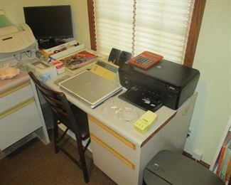 DESK, PRINTER AND OFFICE SUPPLIES