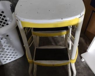 Vintage enamel step stool