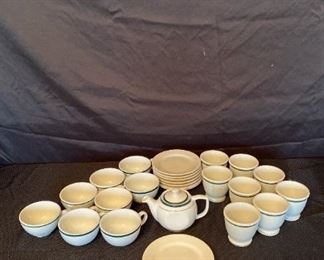 Footed Egg Cups, Tea Cups And Bread Plates