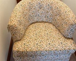 Floral Print Chair On Casters