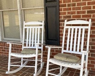 Front Porch White Rocking Chairs