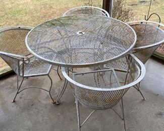 Iron Outdoor Table And Four Chairs