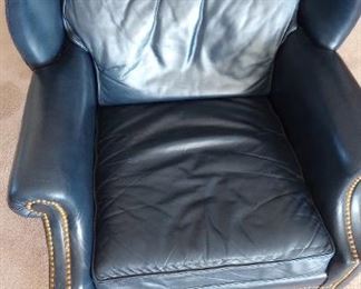 Leather High Back Wing Chair