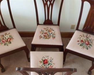 Needlepoint Floral Dining Chairs