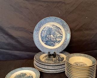 Replacement Currier Ives Dinner Plates, Salad Plates  Bowls