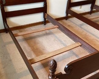 Two Wooden Twin Size Bed Frames
